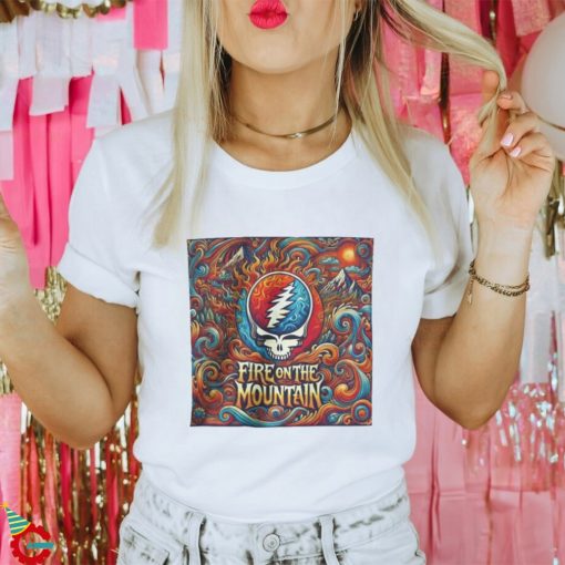 Fire On The Mountain Grateful Dead Inspired Psychedelic Trippy With Steal Your Face Perfect For Deadheads Shirt