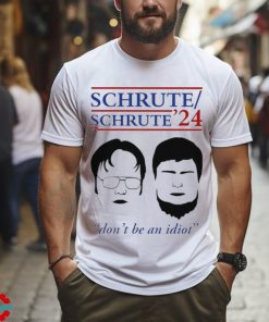 Rainnwilson wearing Schrute 24 don’t be an Idiot retro shirt