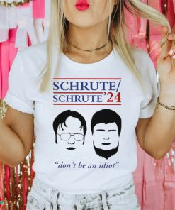 Rainnwilson wearing Schrute 24 don’t be an Idiot retro shirt