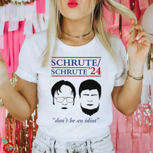 Rainnwilson wearing Schrute 24 don’t be an Idiot retro shirt