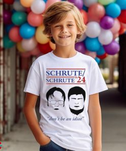 Rainnwilson wearing Schrute 24 don’t be an Idiot retro shirt