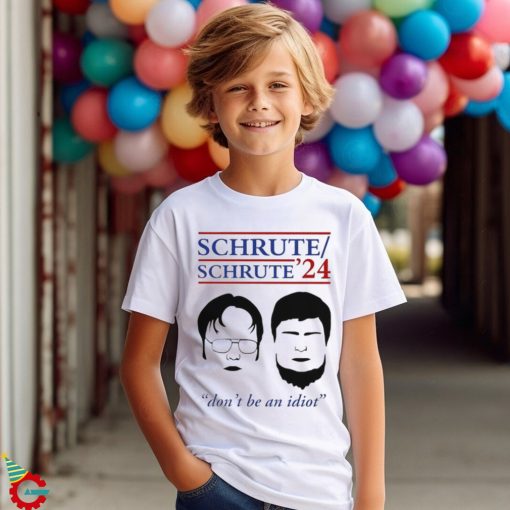 Rainnwilson wearing Schrute 24 don’t be an Idiot retro shirt