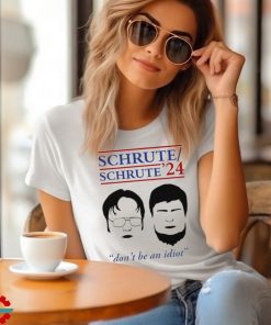 Rainnwilson wearing Schrute 24 don’t be an Idiot retro shirt