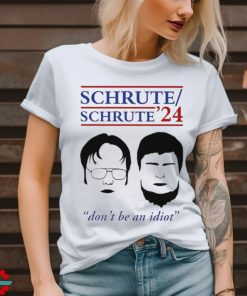 Rainnwilson wearing Schrute 24 don’t be an Idiot retro shirt