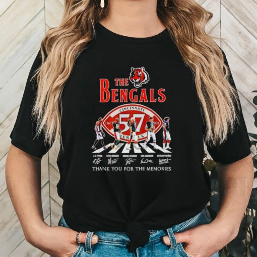 The Cincinnati Bengals NFL Abbey Road thank you for the memories signatures shirt