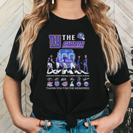 The New York Giants NFL Abbey Road thank you for the memories signatures shirt