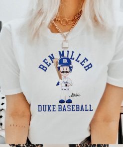 Duke Blue Devil baseball Ben Miller cartoon signature shirt