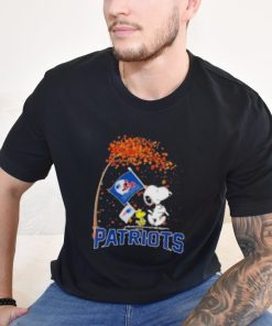 Official Peanuts Snoopy And Woodstock Parade Flag New England Patriots In The Fall T Shirt