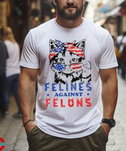 Cat Felines Against Felons America flag shirt