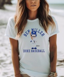 Duke Blue Devil baseball Ben Miller cartoon signature shirt