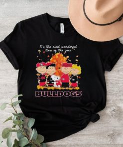 Official It’s The Most Wonderful Time Of The Year Peanuts Characters X Georgia Bulldogs T Shirt