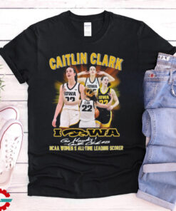 2024 Caitlin Clark Iowa Go Hawks NCAA Women’s All Time Leading Scorer signature t shirt