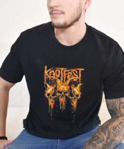 Official Knotfest Fire Dripping Skulls Iowa 2024 Event Shirts