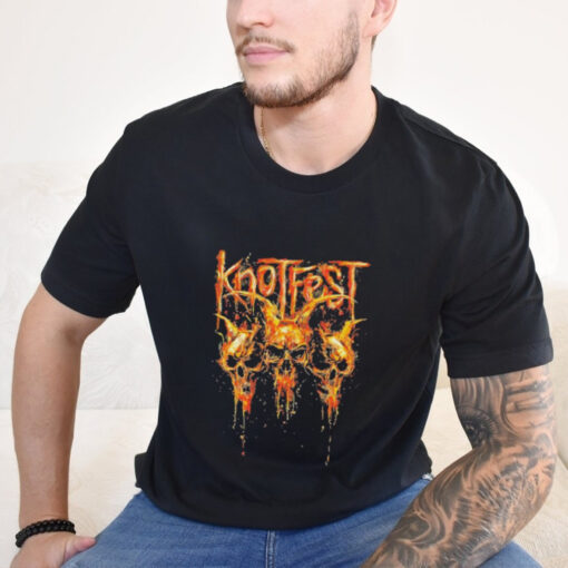 Official Knotfest Fire Dripping Skulls Iowa 2024 Event Shirts