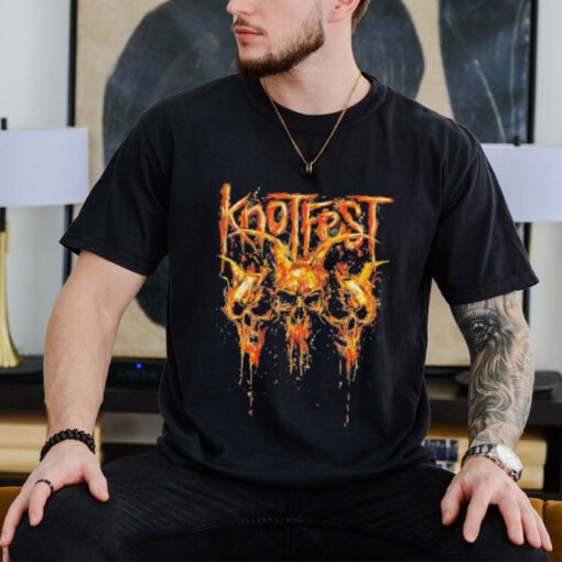 Official Knotfest Fire Dripping Skulls Iowa 2024 Event Shirts