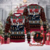 ACDC Band Members Photo Snowflakes And Thunder Logo Pattern Knitted Ugly Christmas Sweater