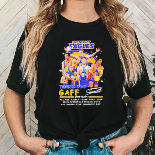 AFL West Coast Eagles Thank You Andrew Gaff 2011 2024 T Shirt