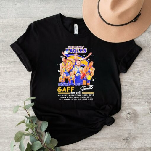 AFL West Coast Eagles Thank You Andrew Gaff 2011 2024 T Shirt