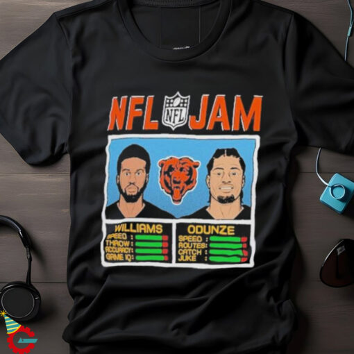 Caleb Williams And Rome Odunze Chicago Bears Homage Nfl Jam Tri blend Shirt