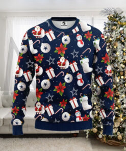 Dallas Cowboys Santa Claus Snowman Christmas Ugly Sweater Dallas Cowboys Ugly Christmas Sweater