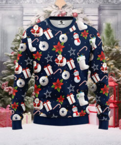 Dallas Cowboys Santa Claus Snowman Christmas Ugly Sweater Dallas Cowboys Ugly Christmas Sweater