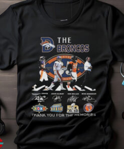 Denver Broncos 65 Years Of The Memories And Victory Abbey Road Thank You Signatures Shirt