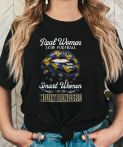 Official Real Women Love Football Smart Women Love The West Virginia Mountaineers Logo Shirt