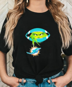 Ew people the Grinch hold Miami Dolphins logo shirt