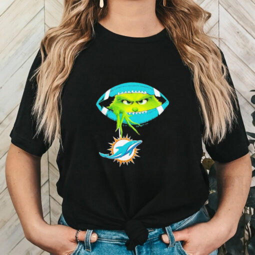 Ew people the Grinch hold Miami Dolphins logo shirt