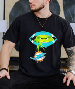 Ew people the Grinch hold Miami Dolphins logo shirt