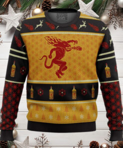 Fireball Cinnamon Whisky Anime Ugly Christmas Sweater