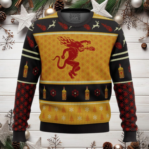 Fireball Cinnamon Whisky Anime Ugly Christmas Sweater