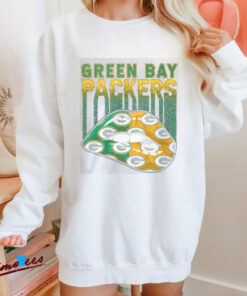 Green Bay Packers Sparkle Lip Print Shirt