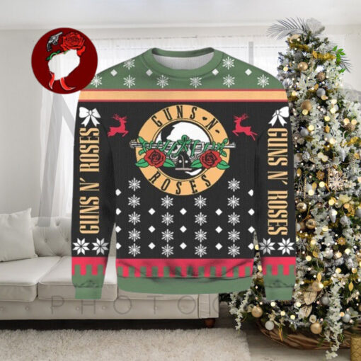 Guns N Roses Big Guns Rock Heavy Metal Gift For Fans 2024 Ugly Christmas Sweater