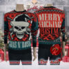 Guns N Roses Big Skull With Santa Hat Signature Logo Merry Fucking Christmas Ugly Christmas Sweater rem