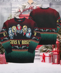 Guns N Roses Holiday 19 Bravado Band Members Skeletons Knitted Ugly Christmas Sweater