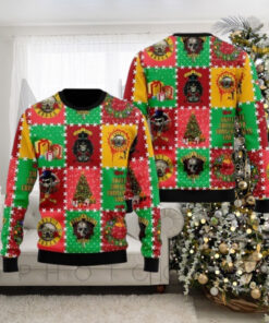 Guns N Roses Sweet Child O Christmas Time Knitted Checker Board Pattern Holiday Theme Ugly Christmas Sweater