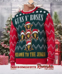 Guns N Roses Welcome To The Jingle Cross Holiday Logo Ugly Christmas Sweater