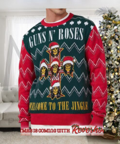 Guns N Roses Welcome To The Jingle Cross Holiday Logo Ugly Christmas Sweater