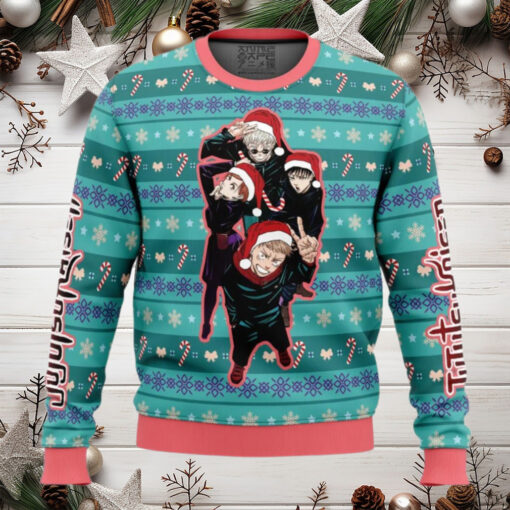 Happy Dub Cast Jujutsu Kaisen Anime Ugly Christmas Sweater