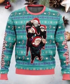 Happy Dub Cast Jujutsu Kaisen Anime Ugly Christmas Sweater