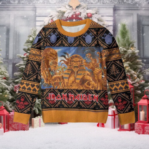 Iron Maiden Powerslave Egyptian Gods Official Knitted Ugly Christmas Sweater