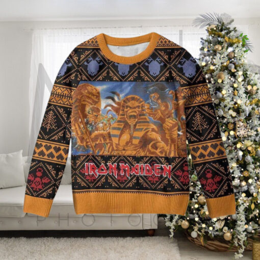 Iron Maiden Powerslave Egyptian Gods Official Knitted Ugly Christmas Sweater