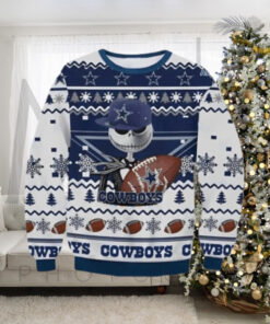 Jack Skellington Dallas Cowboys Ugly Christmas Sweater Gift For Men And Women