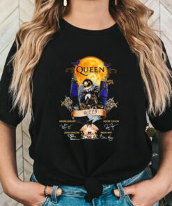 Jack Skellington X Queen Band Signatures Halloween Music Movie T shirt