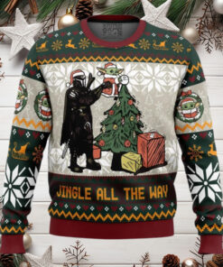 Jingle All The Way Mandalorian Star Wars Anime Ugly Christmas Sweater