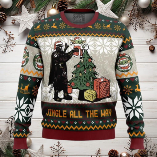 Jingle All The Way Mandalorian Star Wars Anime Ugly Christmas Sweater