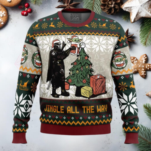 Jingle All The Way Mandalorian Star Wars Anime Ugly Christmas Sweater