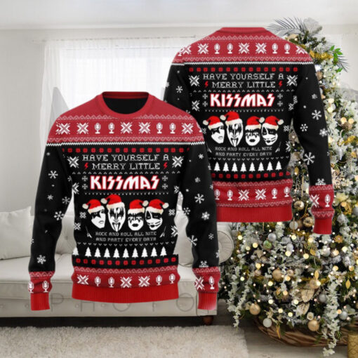 Kiss Band Have Yourself A Merry Little Kissmas Party Everyday Ugly Christmas Sweater