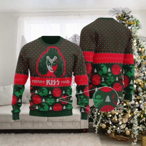 Kiss Gene Simmons Holiday Merry Kiss Mas Knitted Ugly Christmas Sweater